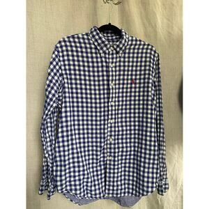 Polo Ralph Lauren Youth XL Blue Gingham Button-Down Shirt